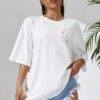 Beautiful Flower Clusters Print Cotton Women T-shirts Casual