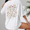 Beautiful Flower Clusters Print Cotton Women T-shirts Casual