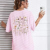 Beautiful Flower Clusters Print Cotton Women T-shirts Casual