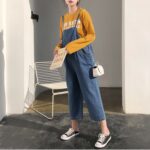 Maternity strap jeans