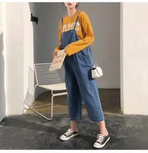 Maternity strap jeans